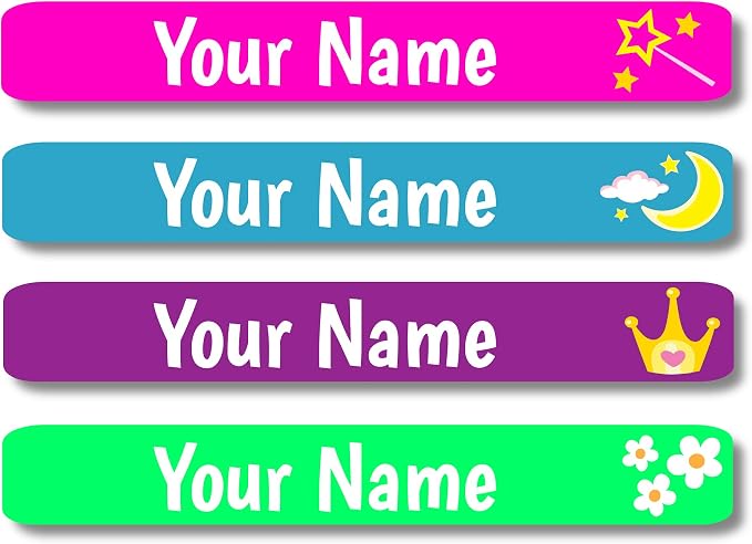Lovable Labels Personalized Labels for Kids (120 Labels) - Waterproof Dishwasher Safe Peel and Stick Labels are Great for School Supplies Daycare Camp Bottles (Make a Wish)