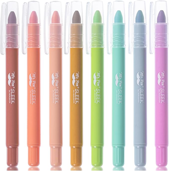 Mr. Pen- No Bleed Gel Highlighters, Assorted Colors, 8 Pack, Bible Highlighters and Pens No Bleed, Bible Markers for Study, Journaling, School Supplies and Accessories