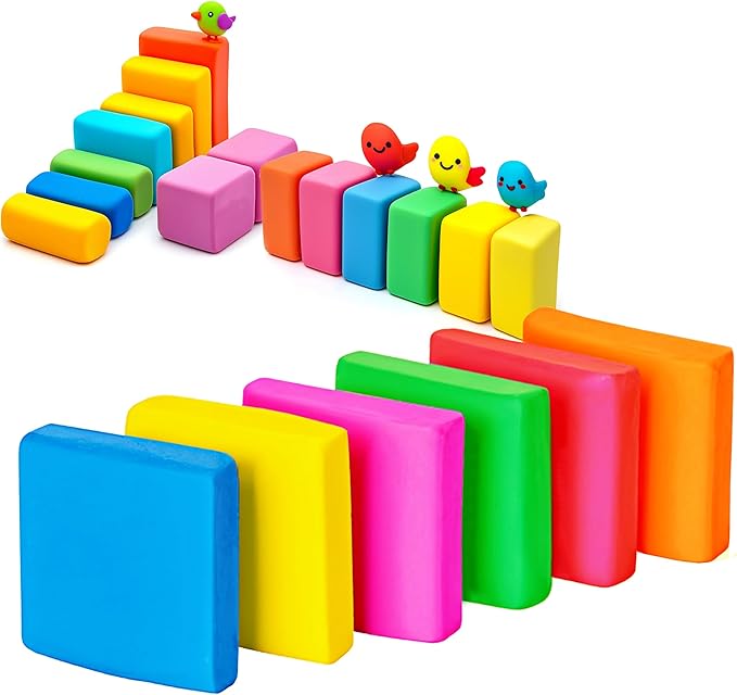 Kneaded Erasers for Artists Drawing No Smudge 12 Pcs Moldable and Kneadable Gum Eraser Clay for Sketching – Fun Pencil Erasers for Kids Bulk Classroom Gifts for Students
