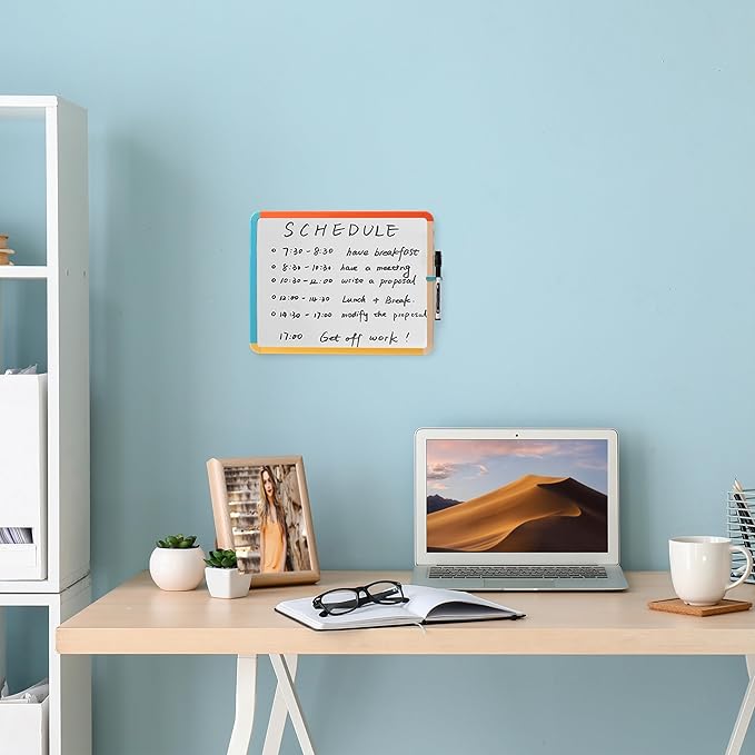 Mr. Pen- Dry Erase Board, 14” x 11” with a Black Dry Erase Marker, Colorful Frame, Small White Board, White Board for Kids