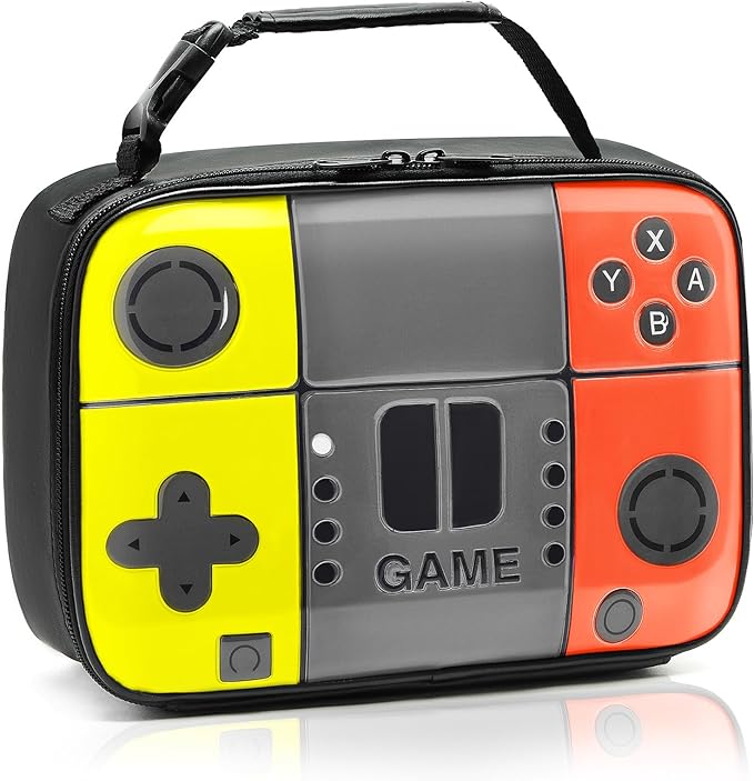 Kids Lunch Box for Boys,Game Console Insulated Lunch Bag for Kids,Leather Lunchbox for Boys,Waterproof Leakproof Portable Fits Most Bento Boxes