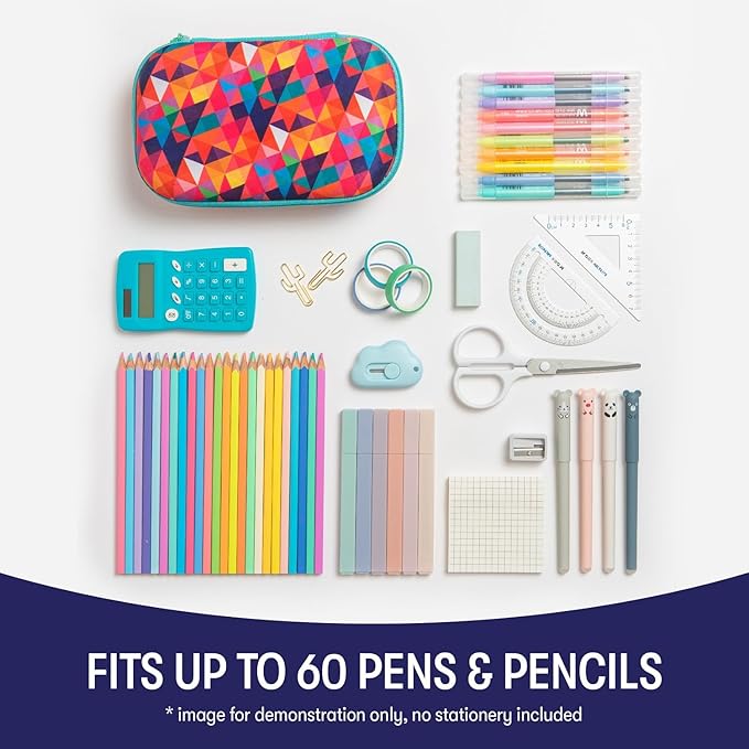 ZIPIT Colorful Pencil Case for Girls, Cute Pencil Box for School, Large Capacity Stationery Organizer Box