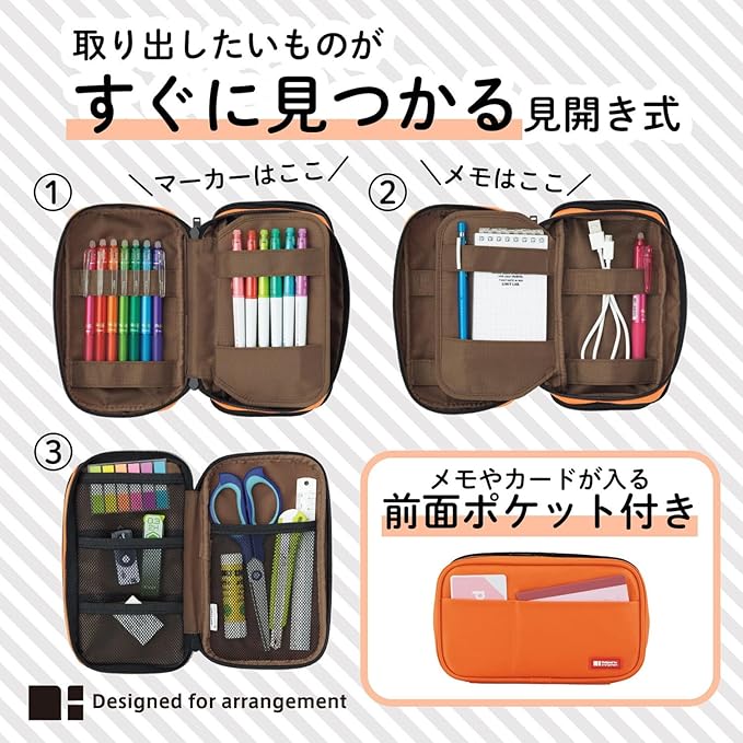 LIHIT LAB Large Capacity Double Zipper Pencil Case For School Office College, Big Capacity 6 Compartments Pencil Bag Holder Adults Teen Boys Girls, Travel Cosmetics Storage, Maroon Camo(A7555-133)