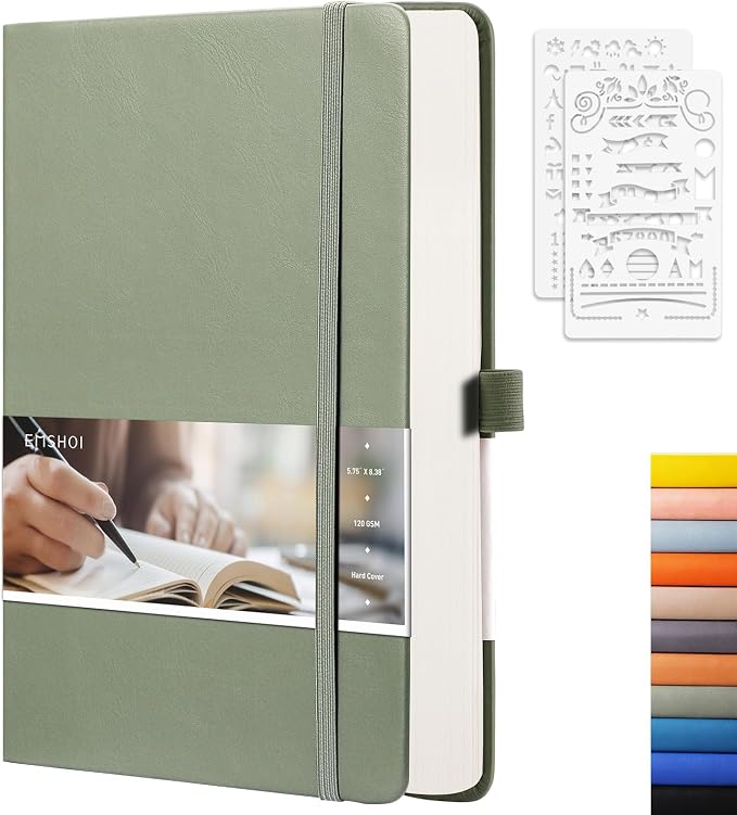 EMSHOI Dotted Journal Notebook, 256 Pages, A5 Size (5.7'' x 8.3'')