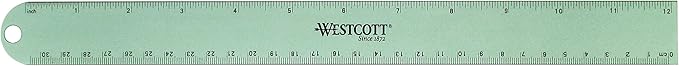 Westcott Anodized Aluminum Ruler, 12", Color Varies (14174)