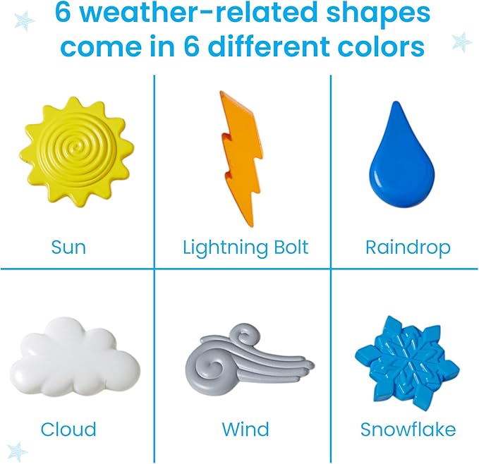 hand2mind Explore the Weather Counters, Meteorology for Kids, Weather Math Counters for Kids, Color Sorting Toys, Counting Manipulatives, Montessori Math Materials, Preschool Science Toys