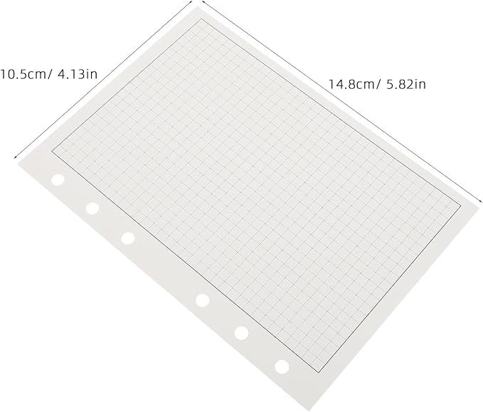 100pcs Loose Leaf Grid Paper Refill Ring Binders Reinforced Thick Planner Filler Pages with Punch for Journals Daily Planning School Projects and Office Organization