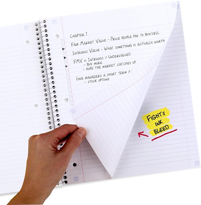 Five Star Spiral Notebook + Study App, 1 Subject, College Ruled Paper, 8-1/2" x 11", 80 Sheets, Fights Ink Bleed, Water Resistant Cover, Soft Petals Blue (820441F-ECM) (Pack of 12)