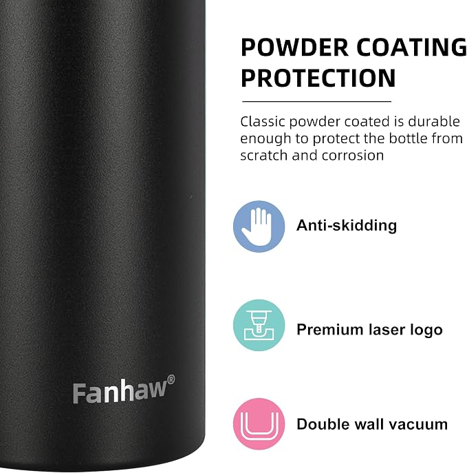 Fanhaw 24 Oz Kids Insulated Stainless Steel Water Bottle with Straw Lid, Leakproof & Anti-Dust Everyday Use Bottle for School, Women & Men, Back to School Essentials (Yellow)