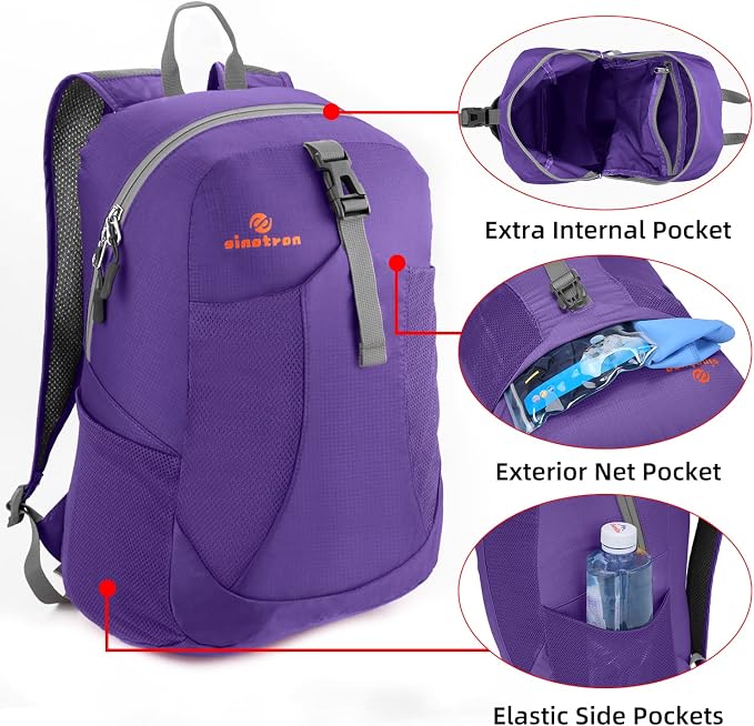 sinotron 22L Lightweight Packable Hiking Backpack, Small Hiking Backpack Day Pack for Women Men Travel Camping Vacation