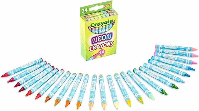 Crayola Neon Crayons, Back To School Supplies, 24 Count