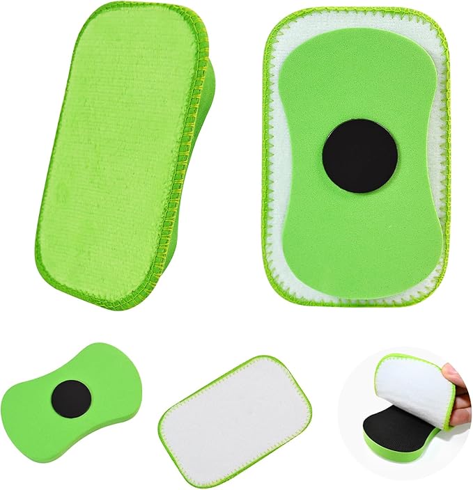 2 PCS Chalk Eraser - Dry Erase Board Cleaner, Dust-Free Reusable for Blackboard, Whiteboard, Markers, Classroom, Home and Office