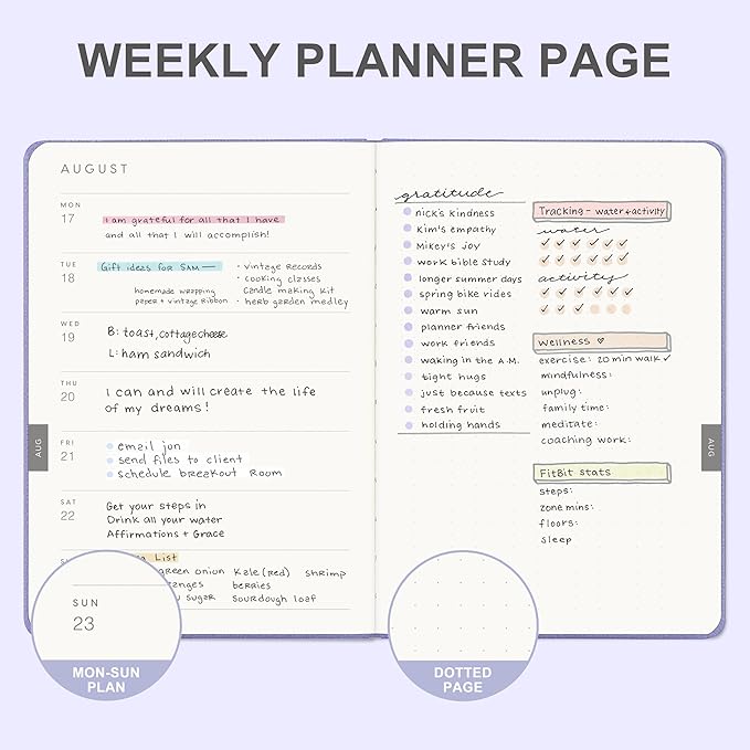 And Per Se 2026 Planner, 15 Months Hardcover Daily, Weekly & Monthly Planner, A5 size, 100GSM Thick Paper, Back Pocket, 5.7" x 8"(Lavender)