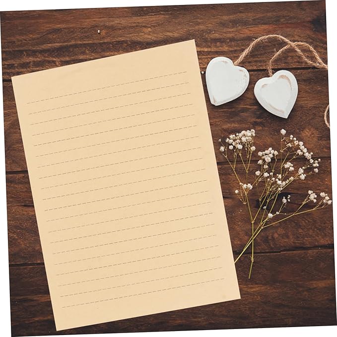 Angoily A5 Vintage Kraft Letter Writing Paper Set 100 Sheets Lined Stationery for Calligraphy Journaling and Letter Writing 8.26 X 5.70 Inches