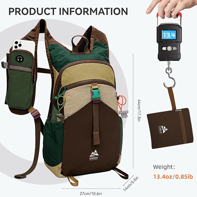15L Small Hiking Backpack Travel Daypack Colorful Lightweight Packable Foldable Casual Backpack for Women Men