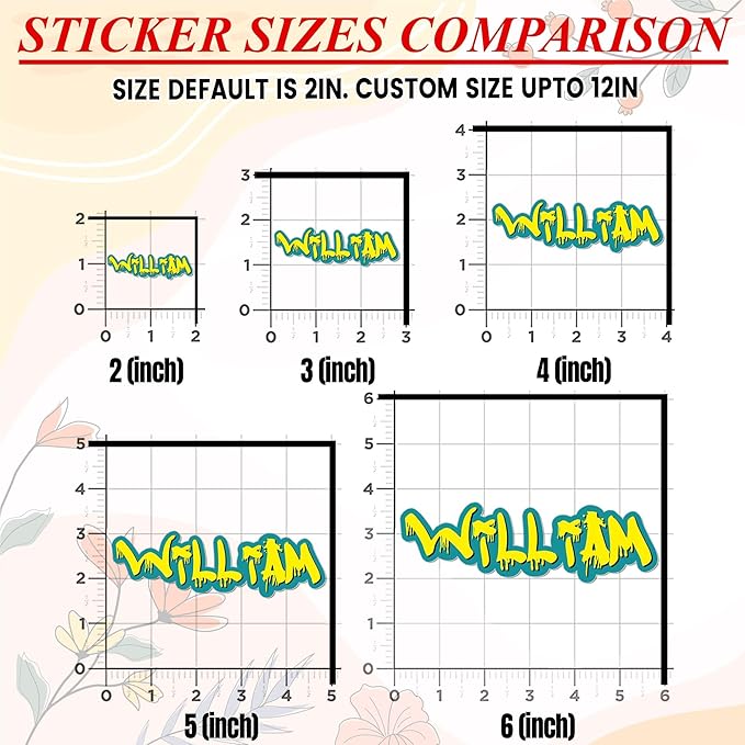 Custom Color Graffiti Name Sticker Personalized Street Style Name Decal Waterproof Vinyl Decal for Water Bottles Tumblers Laptops Hard Hat Cars Kindle for Women Men Teachers