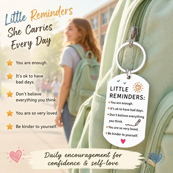 Back to Shcool Supplies for Teen Girls, School Supplies for High SCHOOL Student First Day of SCHOOL, College Dorm Room Essentials for Girls Proud of You Gift for Daughter Son Little Reminders Keychain