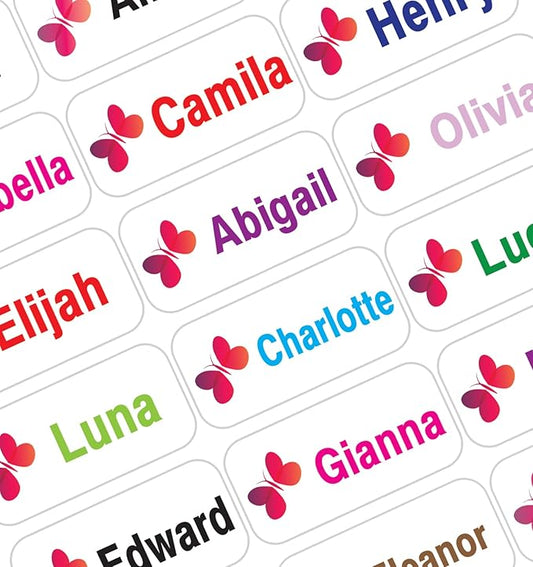 Personalized Name Labels for Kids – 60 Waterproof Peel-and-Stick Labels for Clothes, Lunch Boxes, Water Bottles, Laundry Bags – Durable, Dishwasher & Microwave Safe, Perfect for Camp, Daycare, School