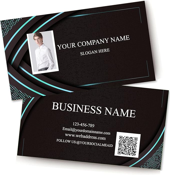 Design Business Cards 500 Full-color Printing, Customized Premium Business Cards Add Pictures 2"x3.5" Inches, No Additional Cost