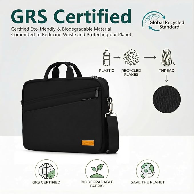 bagasin 15 15.6 16 inch Laptop Computer PC Shoulder Bag Carrying Case, Water-Repellent Fabric Briefcase, Lightweight Toploader, Business Casual or School