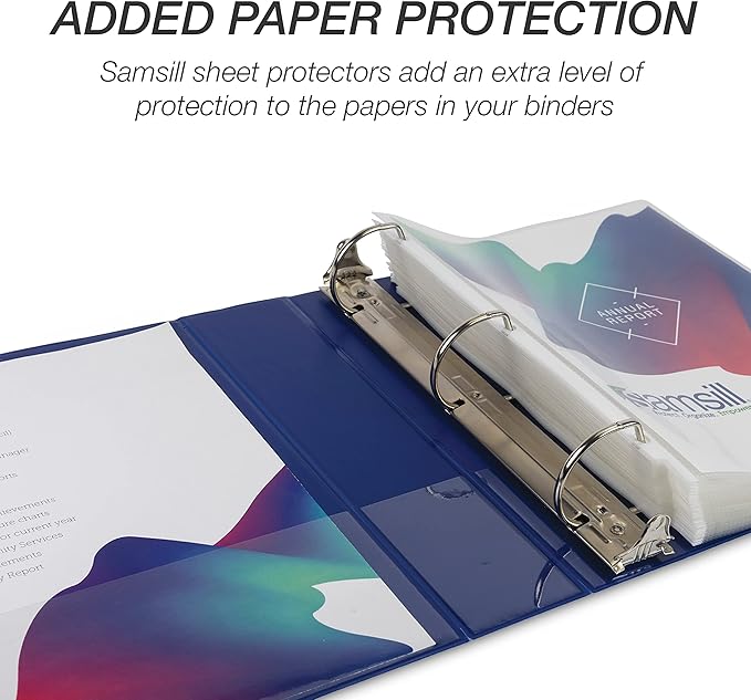 Samsill Durable 2 inch 3 Ring Binder, D Ring Binder, 100% Recycled Chipboard, Basic Assortment,12 Pack