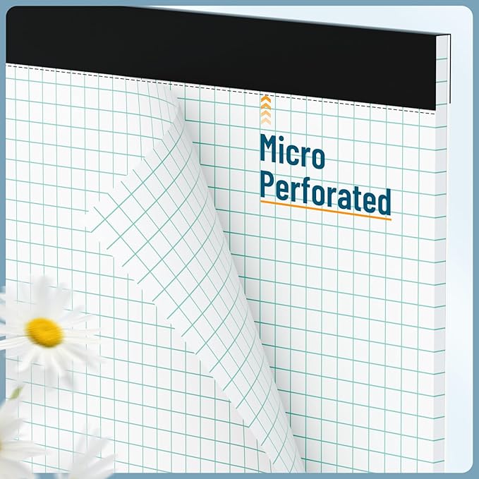 AILZFEI Graph Paper Notebook 8.5 x 11 Grid Paper Pad Quad Ruled, 2 Pack, 30 Sheets per Pad, White, 4x4 (4 Squares per inch), Easy-Tear Perforations, 8.5"x11" Quad Ruled Grid Paper Pad
