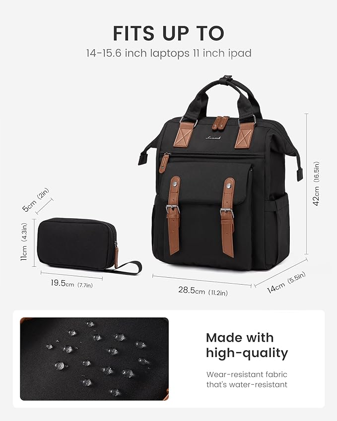 LOVEVOOK Laptop Backpack for Women with Giant Tumbler Holder Pocket,15.6 inch Waterproof Travel Backpack Purse Computer Laptop Bag