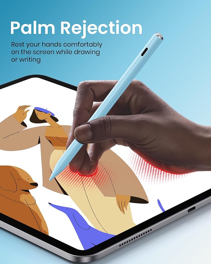 Hastraith Stylus Pen for iPad(2018-2025)-13 Mins Fast Charge with Tilt Sensitivity & Palm Rejection for iPad 11/10/9/8/7/6th Gen, Air 7/6/5/4/3/M3/M2, Pro 13"/12.9"/11"/M4, Mini 7/6/5th,Blue
