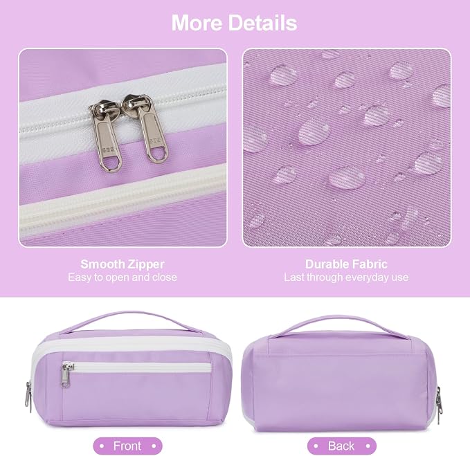 Large Pencil Pouch for Teen Girls, 8 Compartments, Purple | Large capacity pencil case, wide-opening organizer fits calculators, markers, pens; for middle school, high school, college