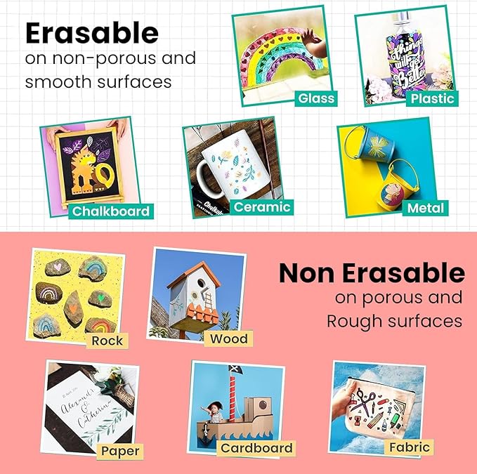 Chalkola 15mm Jumbo Car Window Markers for Glass Washable | (4 Pack - 2 White, 2Black) Thick Chalk Pens, Safe Erasable Liquid Chalk Markers for Blackboard Chalkboards, Glass Board, Auto, Mirror