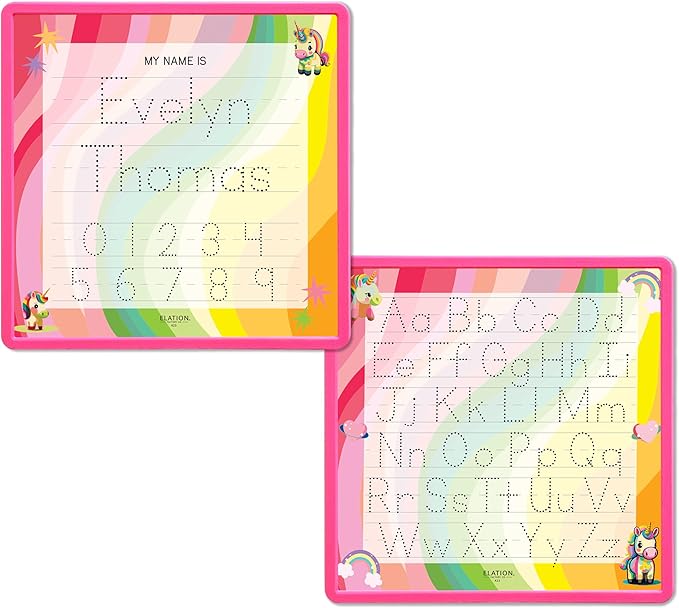 Kid's Name Tracing Board | Dry Erase Letter Tracing | Reusable Writing Practice Board | Personalized | Baby Unicorn Theme