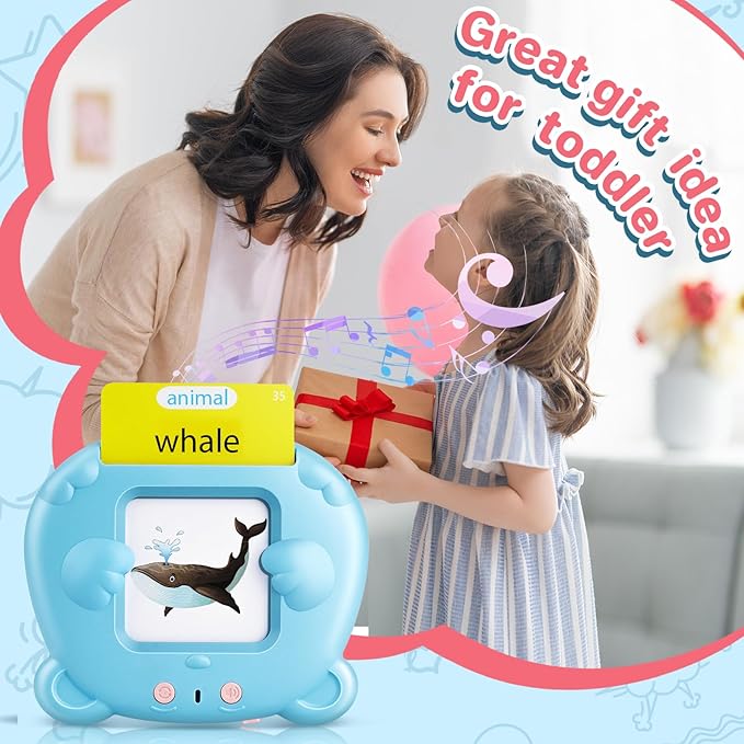 English Talking Flash Cards for Toddlers, 510 Sight Words for Learning Toys, Montessori Toys, Pocket Speech for Therapy Toys, Children's Sensory Preschool Birthday Gift for 1-6 Years Old Boys & Girls