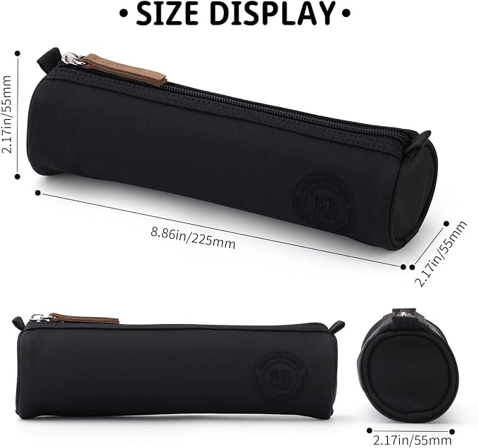 EASTHILL Small Pencil Case Pencil Pouch Stationery Pen Bag Office Supplies for Girls Women-Black