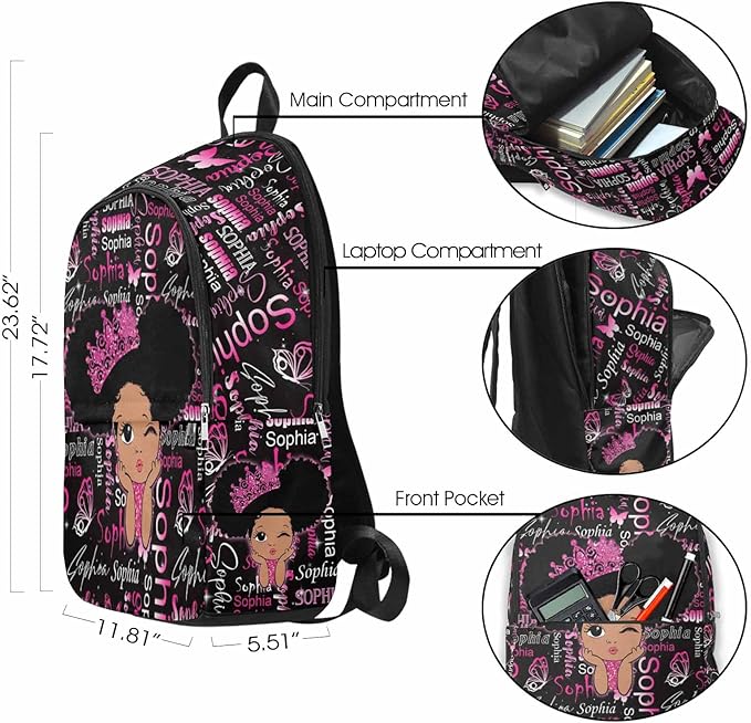 M YESCUSTOM Custom Name School Backpack for Girls Kids Boys Personalized Bookbag for Girls Elementary Kindergarten School Bag with Insulated Lunch Tote Little Kid Toddler Backpack