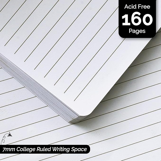 Nextnoid Hardcover Lined Notebook Journal - 120 GSM Thick Paper, Medium A5-160 Pages - Perfect For Writing, Journaling and Note-Taking (Royal Blue, Ruled)