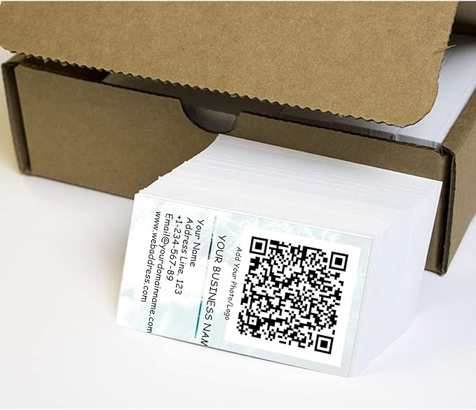 200/500Pcs Business Card Customization (Add Picture or Logo), Thick Coated Paper Business Card Double-sided Printing-2"x3.5" Inches (Color-C)
