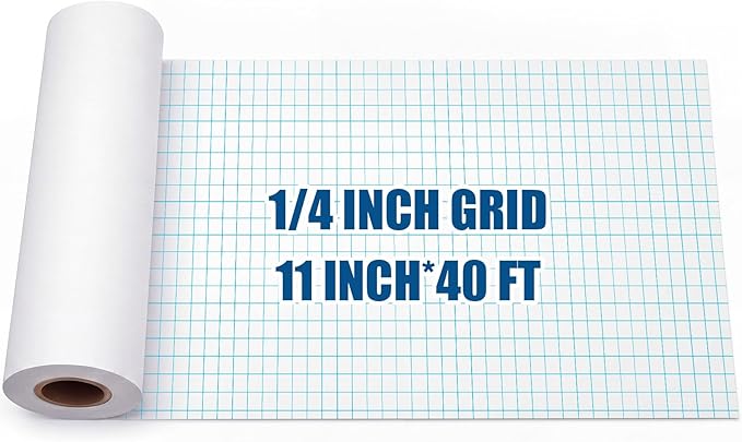 Jetec 1 Roll Large Grid Graph Paper Roll 1/4'' Grid 11 Inch x 39ft Engineering Drafting Paper for Blueprint School Classroom Graphing Supplies Engineer Architect Designer Mathematician Gifts