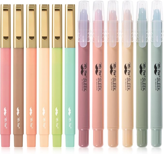 Mr. Pen- Bible Highlighters and Pens No Bleed, 12 Pack | Colorful Ink Pens for Highlighting, Bullet Journaling, Note-Taking, Summarizing, Bible Study, Planning, School and Office Use