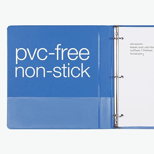 Oxford 1 Inch Binder, Durable 3 Ring 1 Inch with View Cover, XtraLife Hinge, Non-Stick PVC-Free, Blue, 225-Sheet Capacity, Single Binder (1017670)