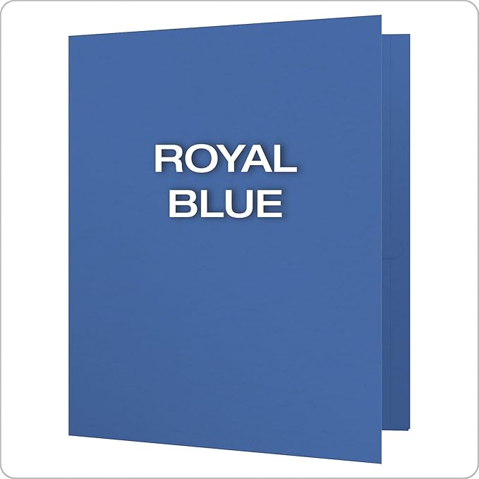 Oxford Twin Pocket Folders with Fasteners, Letter Size, Royal Blue, 25 per Box (57712)