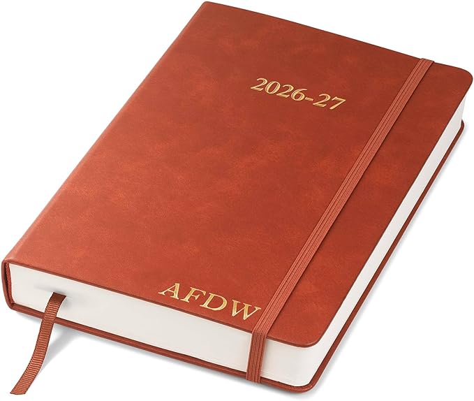 Wykeham's Executive 2026-27 Daily Journal Planner – Customization Available – Mid-Year Academic Diary – July 2026 to June 2027 (Personalized Brown, 8.5"×5.5")