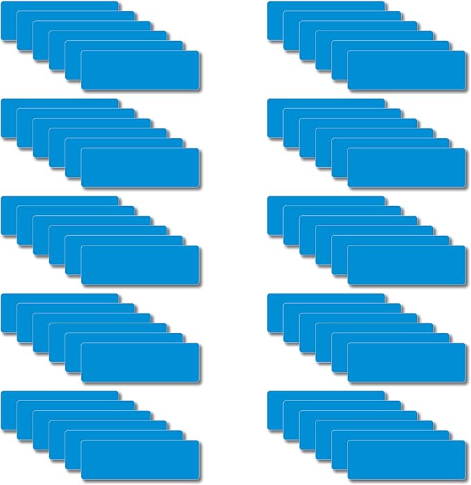 IMAGAME Magnetic Dry Erase Magnets Labels 3x1 inches, Reusable Name Tags, Organizing Schedules in Office/Classroom. Work on Fridge/White Board (Blue 60Pcs)