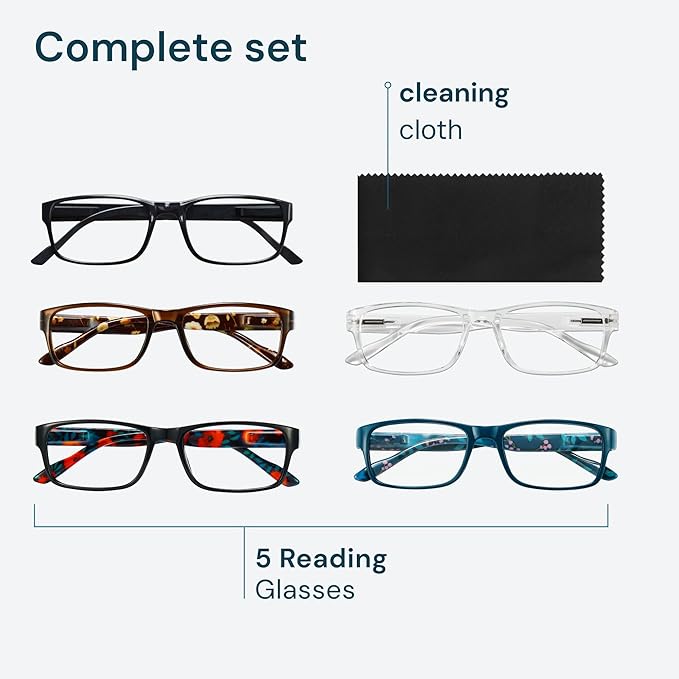 Gaoye 2.0 Professional Reading Glasses for All Day - Computer Readers with Blue Light Protection - Value Pack