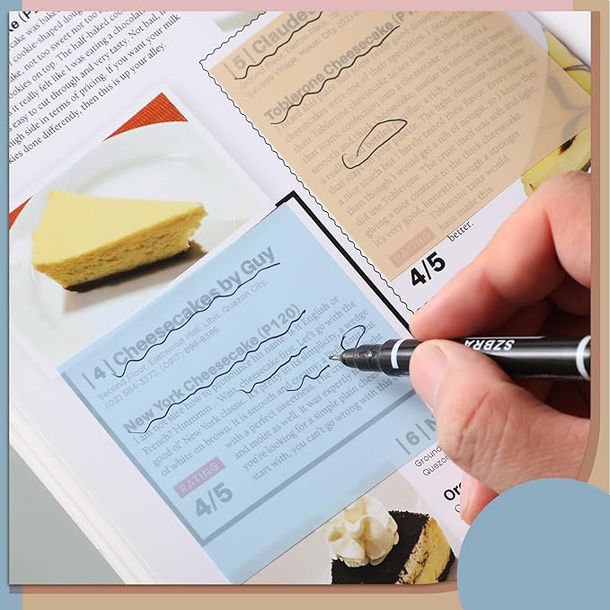 Jetec 900 Pcs Bible Sticky Notes Bible Study Supplies Pastel Colors Transparent Journaling Supplies Book Annotation Tools Translucent Clear Office Notes with Marker See Through Self(Cute Color)