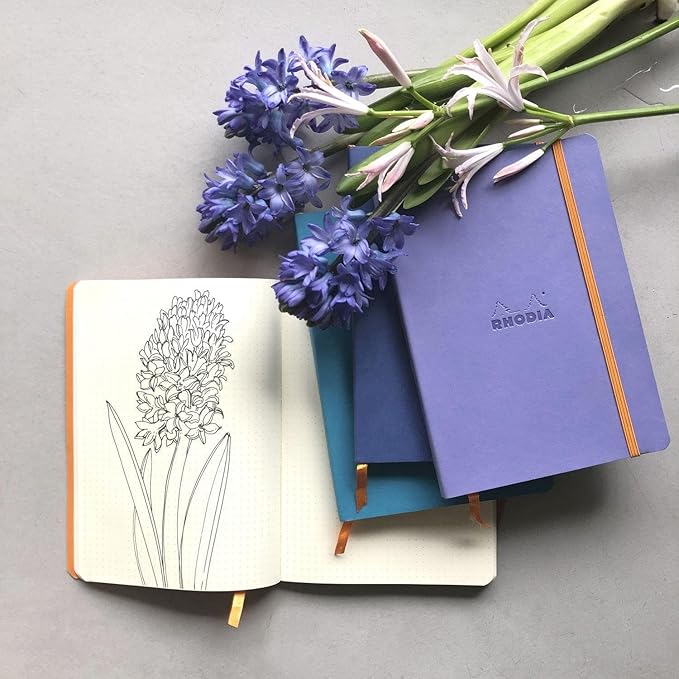 Rhodia Rhodiarama SoftCover Notebook - 80 Dots Sheets - 6 x 8 1/4 - Sapphire Cover