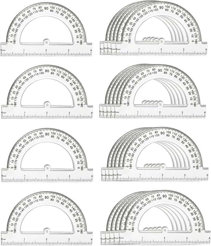 Mr. Pen- 360 Degree Protractor, 6 Inch, 2 Pack, Clear Full-Circle Protractors for Precise Angle Measurement, Ideal for Geometry, Math Class, Drafting, Engineering, and Technical Drawing
