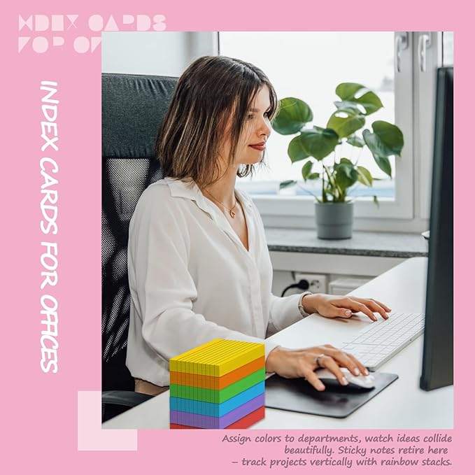 Colored Index Cards 3x5 Inch - 300 Count Flash Cards for Studing, Colored Note Cards 3x5 Cards Neon 3 by 5 Index Cards Ruled Colorful Notecards 3 x 5 Lined Neon Flashcards 6 Colors (50 Count Each)