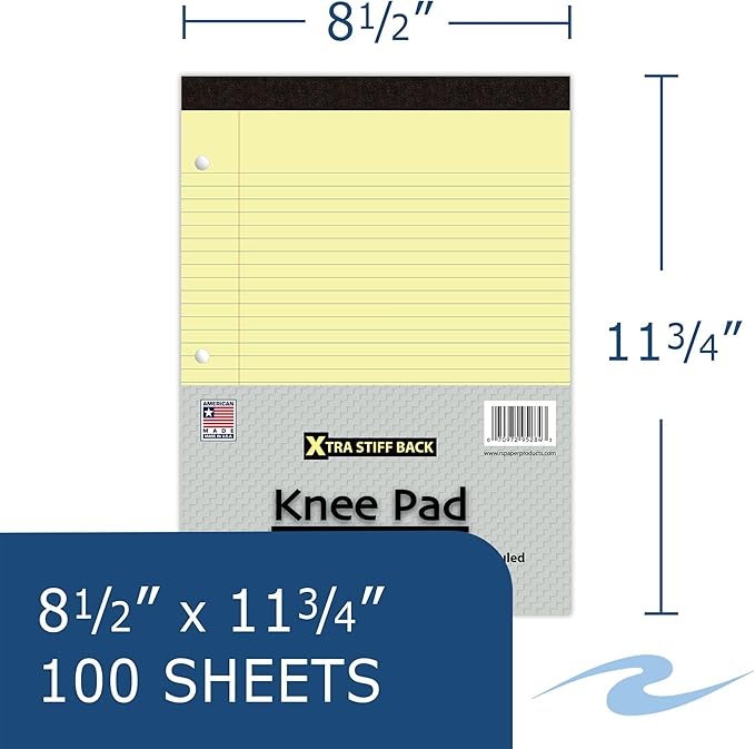 Roaring Spring Stiff Back Legal Pads, 18-Pack, 8.5"x11.75", 100 sheets of 15 lb Yellow Paper Per Pad, 3-Hole Punched, College Ruled with Margin
