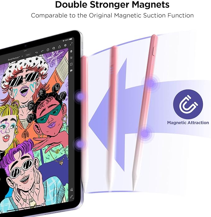 DEGGE Stylus Pen for iPad 2018-2025, 15Mins Fast Charge for Apple Pencil, Palm Rejection, Compatible with iPad A16 11/10/9/8/7/6, iPad Pro M5/M4/12.9"/11", iPad mini 7/6/5, iPad Air M3/M2/5/4/3