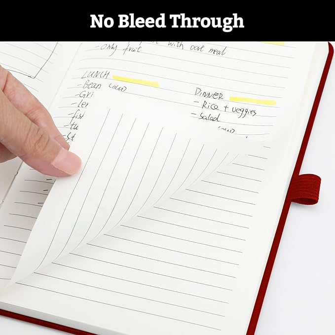 2Pack Lined Hardcover Journal Notebook, A5 192 Pages 100Gsm Thick Paper College Ruled for School,Note Taking,Work,Diary，5.7''*8.3'',Burgundy